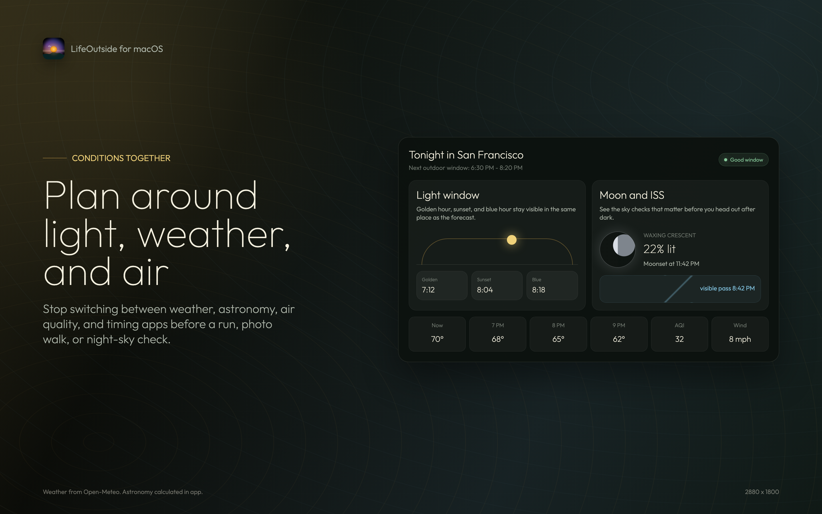 OutsideWindow light weather and air screenshot